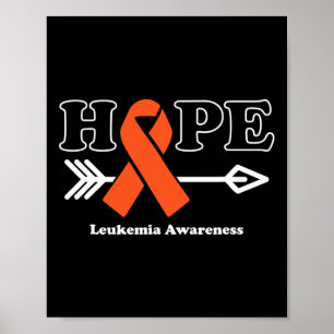 Hope - Leukaemia Awareness Orange Ribbon Poster