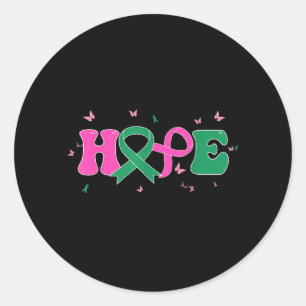 Hope Liver and Breast Cancer Awareness October Classic Round Sticker