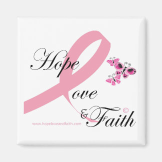 Hope love and faith square magnet