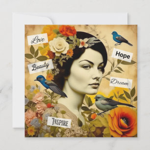 Hope, Love, Beauty, Dream Vintage Lady