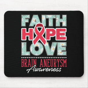 Hope Love Brain Aneurysm Awareness Support Graphic Mouse Pad