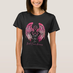 Hope Love Breast Cancer Awareness Wings On Back T-Shirt