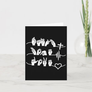 Hope Love - Christian Religion Heartbeat Cross Hea Card