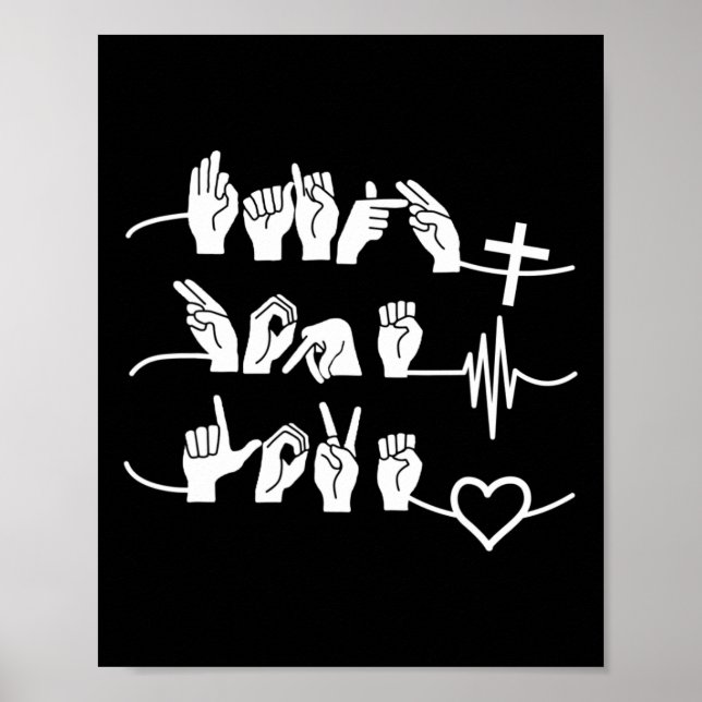 Hope Love - Christian Religion Heartbeat Cross Hea Poster (Front)
