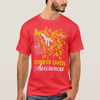 Hope Love Cure Butterflies Childhood Cancer Awaren T-Shirt