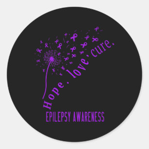 Hope Love Cure Epilepsy Awareness T Classic Round Sticker
