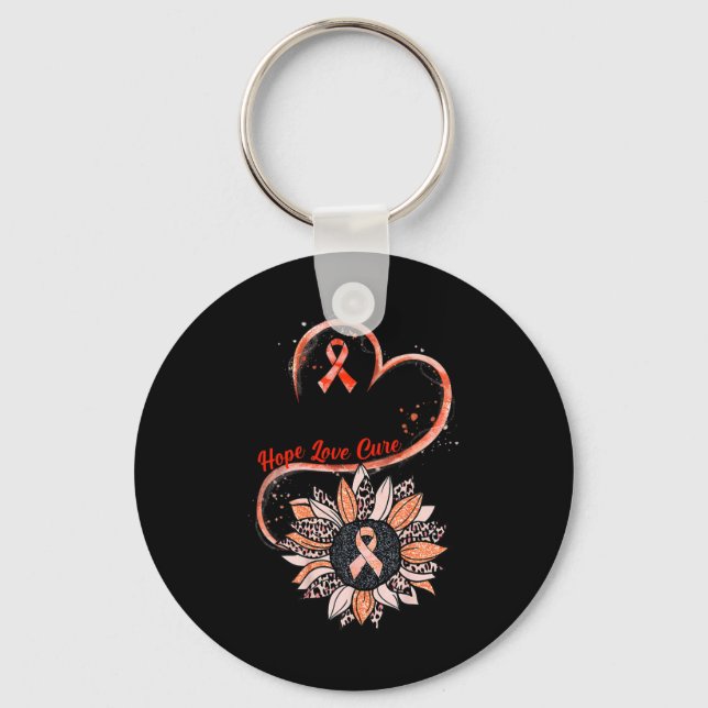 Hope Love Cure Fighter Sunflower RSD CRPS Awarenes Key Ring (Front)