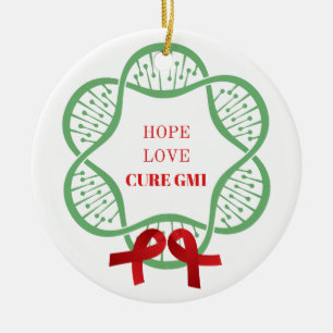 Hope, Love, Cure GM1 Wreath Ornament