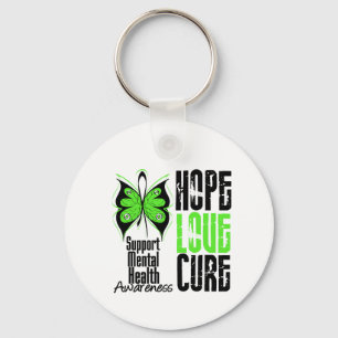 Hope Love Cure Grunge - Mental Health Awareness Key Ring
