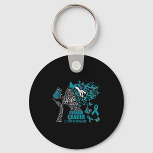 Hope Love Cure Ovarian Cancer Awareness Butterfly Key Ring
