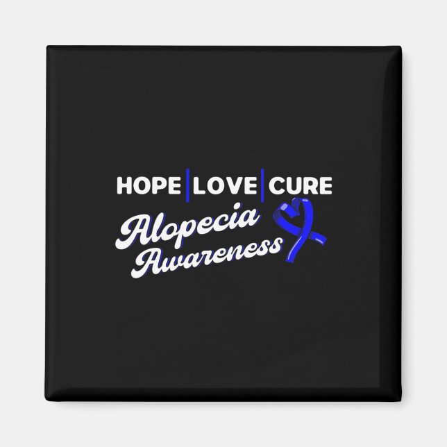 Hope Love Cure Support Alopecia Awareness Ribbon  Magnet (Front)