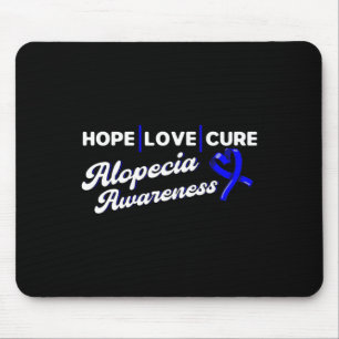 Hope Love Cure Support Alopecia Awareness Ribbon Mouse Pad