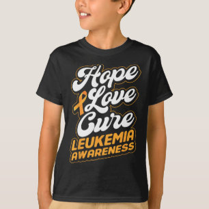 Hope Love Cure Support Leukaemia Awareness Ribbon  T-Shirt