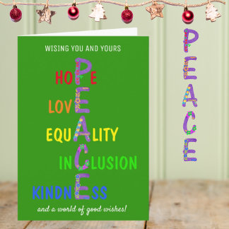 Hope, Love, Equality, Inclusion, Kindness, Peace Holiday Card