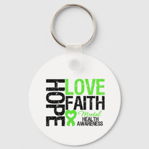 Hope Love Faith Mental Health Awareness Key Ring