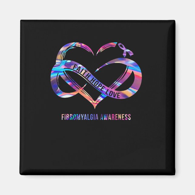 Hope Love Fibromyalgia Awareness 2  Magnet (Front)