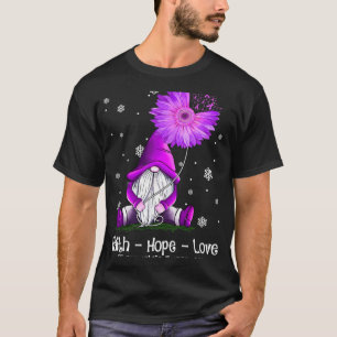 Hope Love Gnome Sunflower Fibromyalgia Awareness T-Shirt