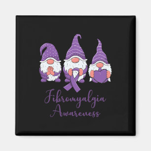 Hope Love Gnomes Purple Ribbon Fibromyalgia Awaren Magnet