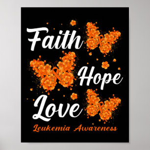 Hope Love Leukaemia Awareness Butterfly  Poster