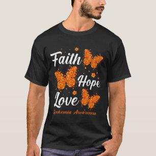 Hope Love Leukaemia Awareness Butterfly  T-Shirt