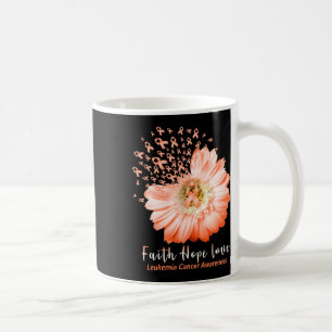 Hope Love Leukaemia Awareness Orange Ribbon Daisy Coffee Mug