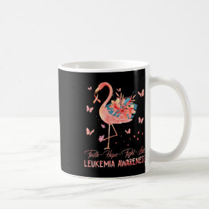 Hope Love Pink Flamingo Breast Leukaemia Awareness Coffee Mug