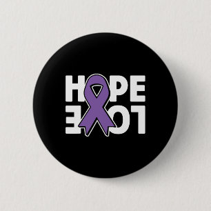 Hope Love Purple Ribbon Heimerheimer´s Awareness 6 Cm Round Badge