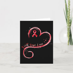 Hope Love Red Ribbon Heart Disease Awareness  Card