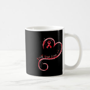 Hope Love Red Ribbon Heart Disease Awareness Coffee Mug