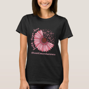 Hope Love Sunflower Ribbon Breast Cancer Awareness T-Shirt