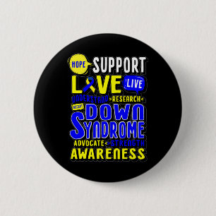 Hope Love World Down Syndrome Day Women Kids 6 Cm Round Badge