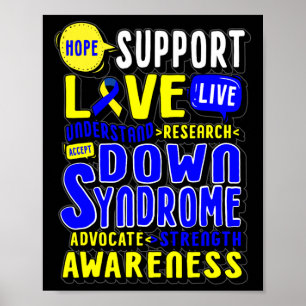 Hope Love World Down Syndrome Day Women Kids  Poster