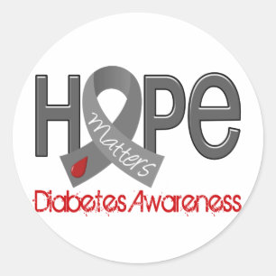 Hope Matters 2 Diabetes Classic Round Sticker