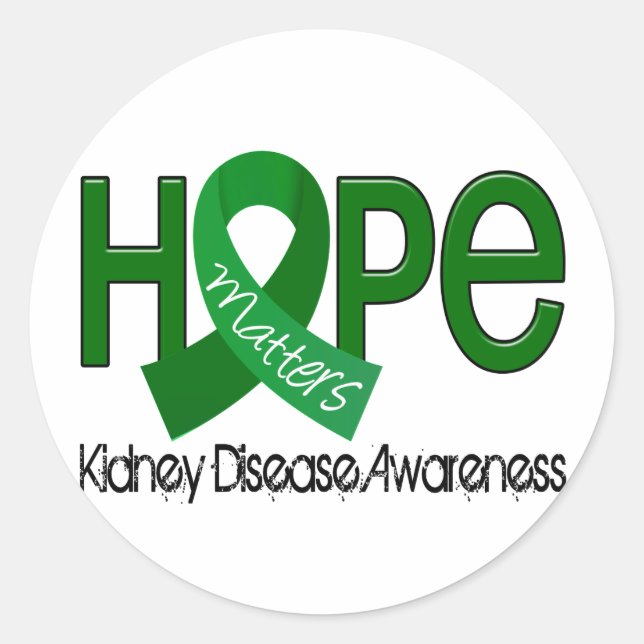 Hope Matters 2 Kidney Disease Classic Round Sticker (Front)