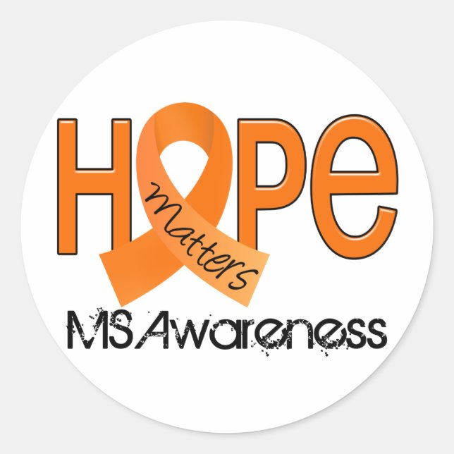 Hope Matters 2 MS Multiple Sclerosis Classic Round Sticker (Front)