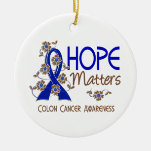 Hope Matters 3 Colon Cancer Ceramic Ornament