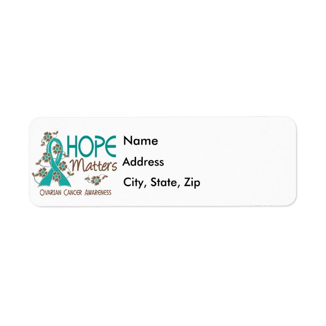 Hope Matters 3 Ovarian Cancer Return Address Label (Front)