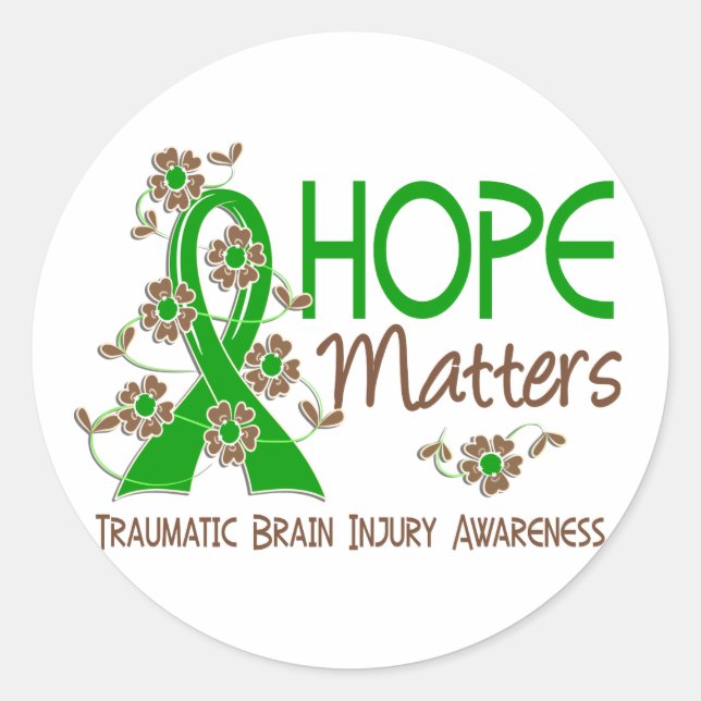 Hope Matters 3 Traumatic Brain Injury TBI Classic Round Sticker (Front)