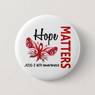 Hope Matters Butterfly AIDS 6 Cm Round Badge