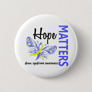 Hope Matters Butterfly Down Syndrome 6 Cm Round Badge