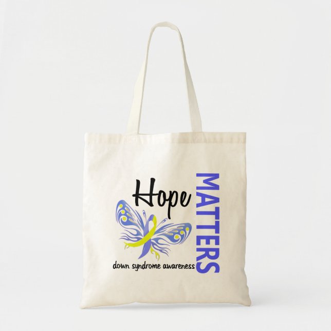 Hope Matters Butterfly Down Syndrome Tote Bag (Front)