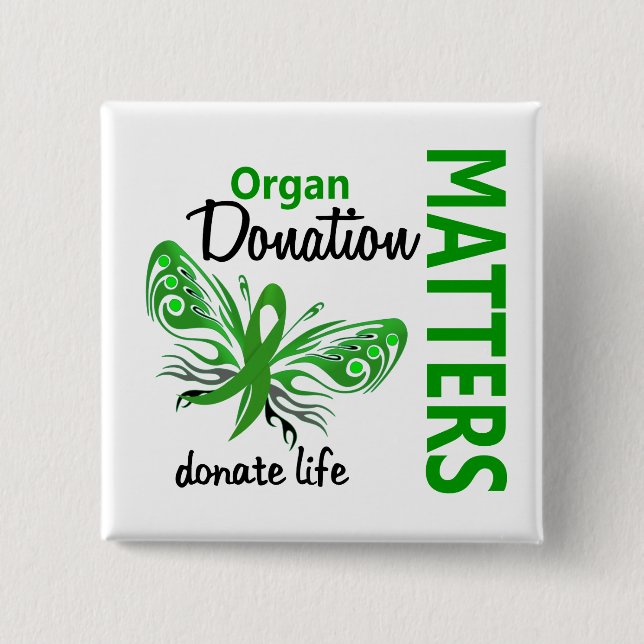 Hope Matters Butterfly Organ Donation 15 Cm Square Badge (Front)