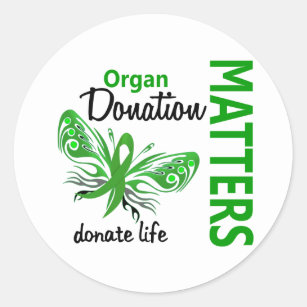 Hope Matters Butterfly Organ Donation Classic Round Sticker