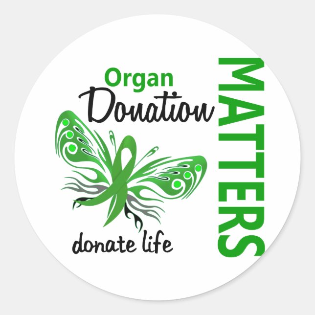 Hope Matters Butterfly Organ Donation Classic Round Sticker (Front)