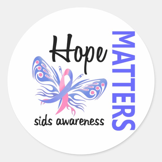 Hope Matters Butterfly SIDS Classic Round Sticker (Front)