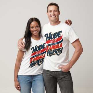 HOPE Motiv KAMALA HARRIS Konterfei Blau Rot T-Shirt