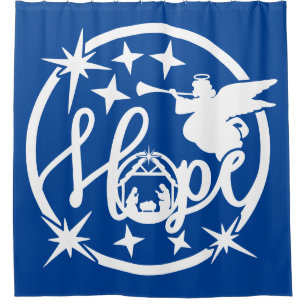 Hope Nativity Scene with Angel Shower Curtain
