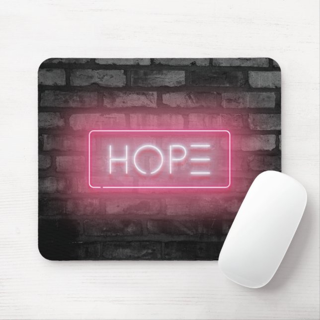Hope Neon Sign Mouse Pad (With Mouse)
