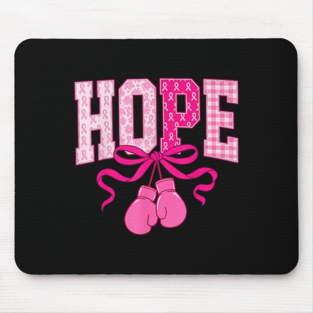 Hope Nk Ribbon Boxing Gloves Nk Breast Cancer Awar Mouse Pad (Front)
