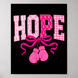Hope Nk Ribbon Boxing Gloves Nk Breast Cancer Awar Poster